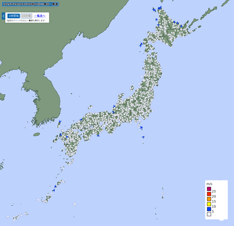 アメダス(風向・風速)