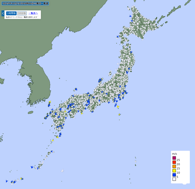 アメダス(風向・風速)