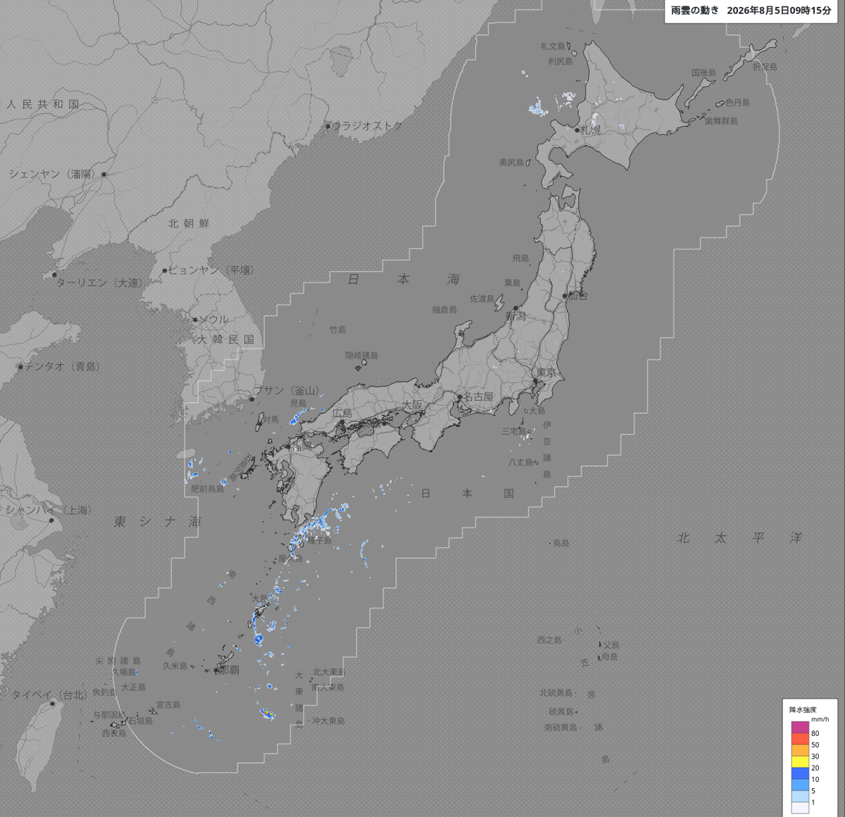 雨雲の動き 雨雲の動き